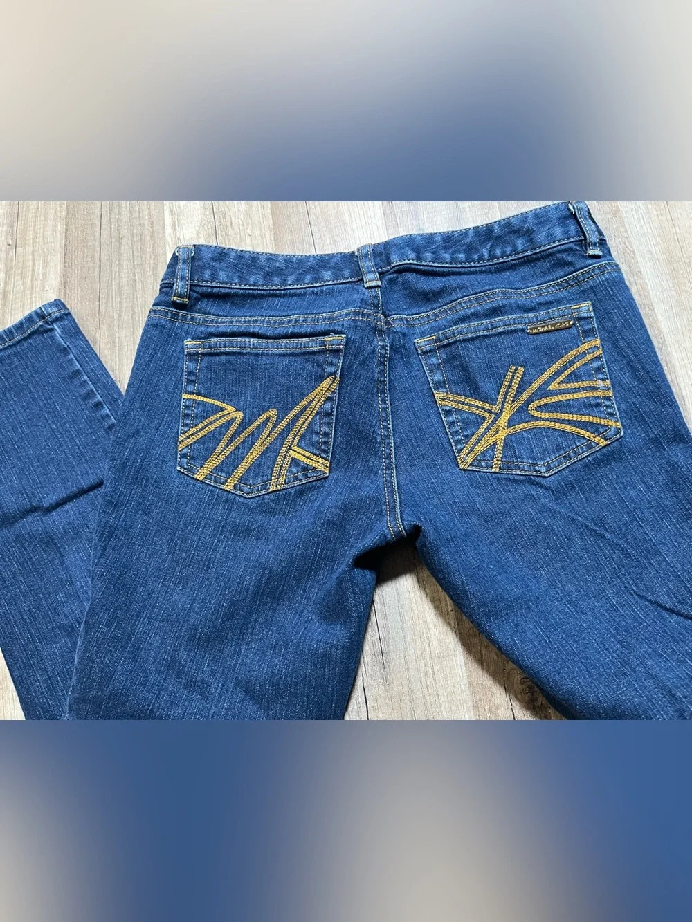 Michael Kors Petite Dark Wash Jeans with Ankle Zips, Size 2P